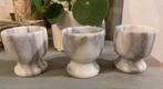 Marmeren eierdopjes marmer grijs retro 5 stuks, Ophalen of Verzenden, Huis en Inrichting