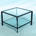 Pierre Vandell Paris | Memphis style salontafel | Zwart, Huis en Inrichting, Gebruikt, 50 tot 100 cm, Vierkant, Glas