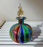 Vintage Murano glazen parfumflesje: regenboog glas, Antiek en Kunst, Antiek | Glas en Kristal, Ophalen of Verzenden