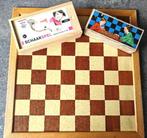 Groot Houten SCHAAKBORD, Schaakstukken, Damschijven., Een of twee spelers, Ophalen of Verzenden