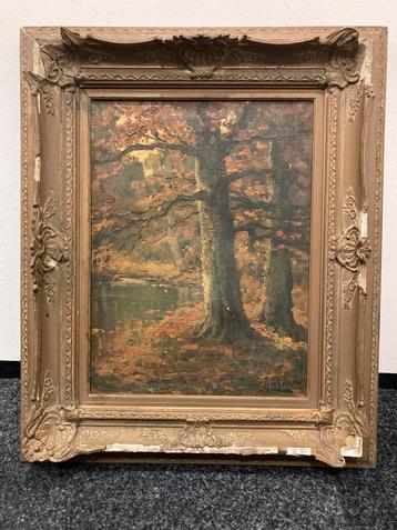 Schilderij antiek herfst A v Gilst. beschikbaar voor biedingen
