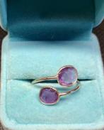 **opheffing**Sierlijke ring met in facet geslepen amethist, Verzenden, 19 tot 20, Paars, Nieuw