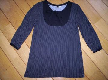 H&M DIVIDED t- shirt zwart grijs streep maat 34 - nieuw - beschikbaar voor biedingen