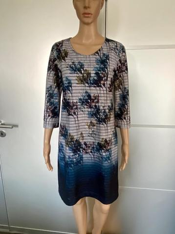 J538 Taifun maat S=36 jurk blauw/zwart/geel jurkje beschikbaar voor biedingen