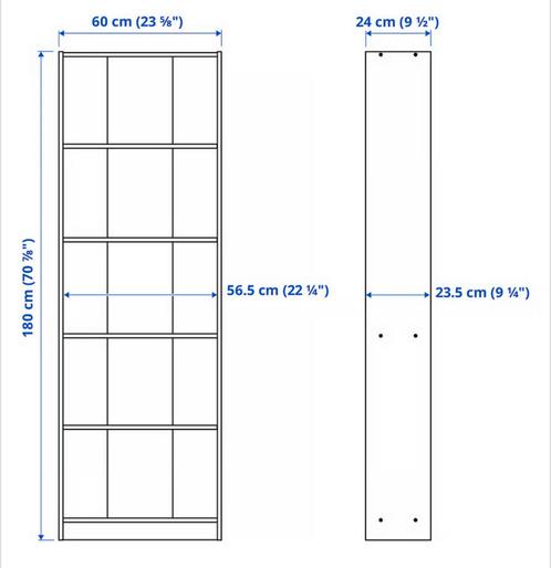 Ikea Boekenkast Wit - 60x180x24 cm, Huis en Inrichting, Kasten | Boekenkasten, Gebruikt, 50 tot 100 cm, 150 tot 200 cm, Minder dan 25 cm