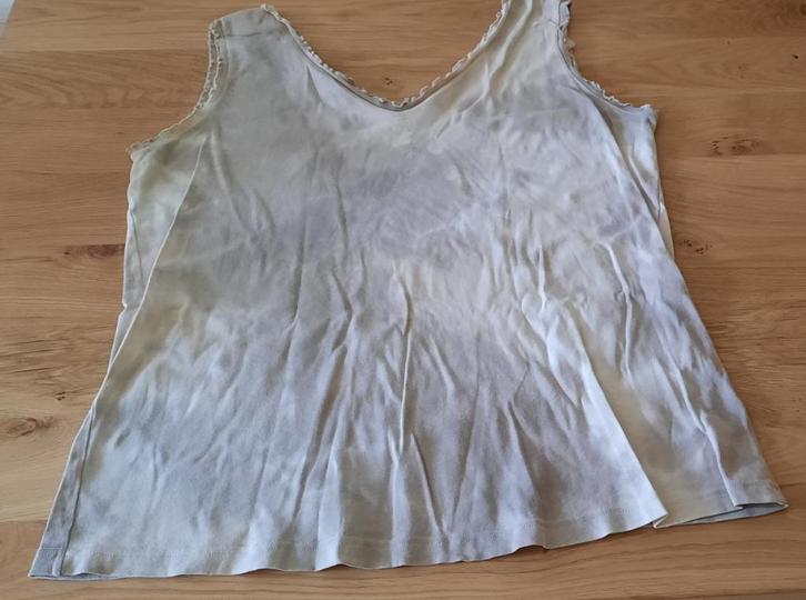 Te koop grijze creme witte top van Ulla Popken maat 50/52, Kleding | Dames, Grote Maten, Zo goed als nieuw, Shirt of Top, Grijs