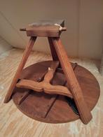 Robuuste eikenhouten ronde eettafel, Huis en Inrichting, Tafels | Eettafels, Ophalen, Gebruikt, Vier personen, Eikenhout