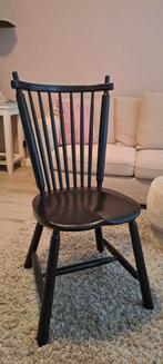 Houten design stoel met spijlen - Zwart, Huis en Inrichting, Stoelen, Ophalen, Gebruikt, Zwart, Landelijk