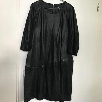 Arma leren jurk zwart met tricot details maat 44  beschikbaar voor biedingen