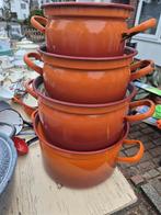 Vintage Oranje Pannenset - 4 Delig, Ophalen of Verzenden