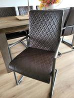 Pronto 6 Eettafel stoelen. Evt. met Eettafel, Huis en Inrichting, Stoelen, Ophalen, Gebruikt, Bruin, Leer