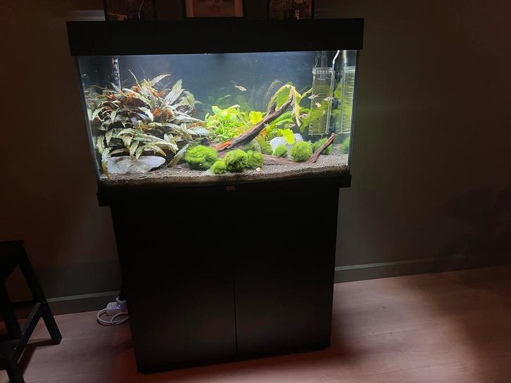 Juwel Rio 125 zwart met onderkast, Dieren en Toebehoren, Vissen | Aquaria en Toebehoren, Zo goed als nieuw, Leeg aquarium, Ophalen