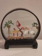 Vintage 1960 chinees diorama met ooievaars, Antiek en Kunst, Curiosa en Brocante, Ophalen of Verzenden