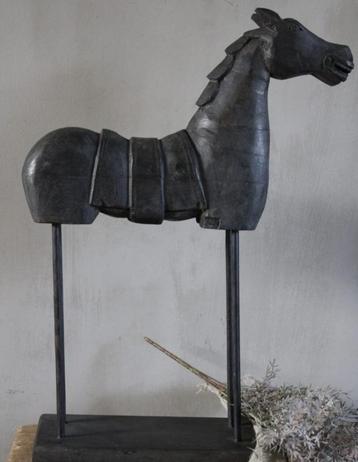 Luksa Home Ornament Houten Paard Mat Zwart 62x44x15 Nieuw! beschikbaar voor biedingen