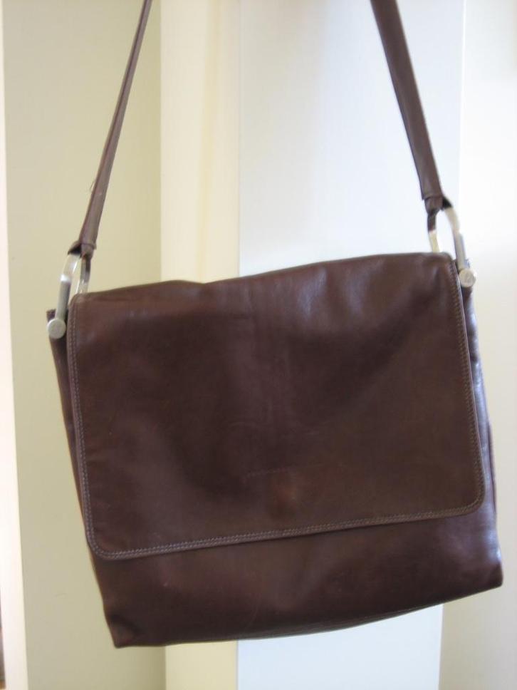 Bruin leren tas Italiaans Design: FRANCESCO BIASIA snazzeys, Sieraden, Tassen en Uiterlijk, Tassen | Schoudertassen, Nieuw, Overige merken