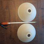 Twee melkkap lampen, Ophalen, Gebruikt, Crème, Minder dan 25 cm