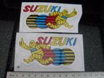 2x sticker suzuki bibendum logo, Verzamelen, Stickers, Auto of Motor, Zo goed als nieuw, Verzenden