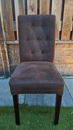 6 keuken stoelen, Huis en Inrichting, Stoelen, Gebruikt, Bruin, Ophalen of Verzenden, Stof