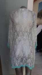 mooie wijde blouse wit turquise free size, Wit, Maat 46/48 (XL) of groter, Ophalen of Verzenden, Zo goed als nieuw