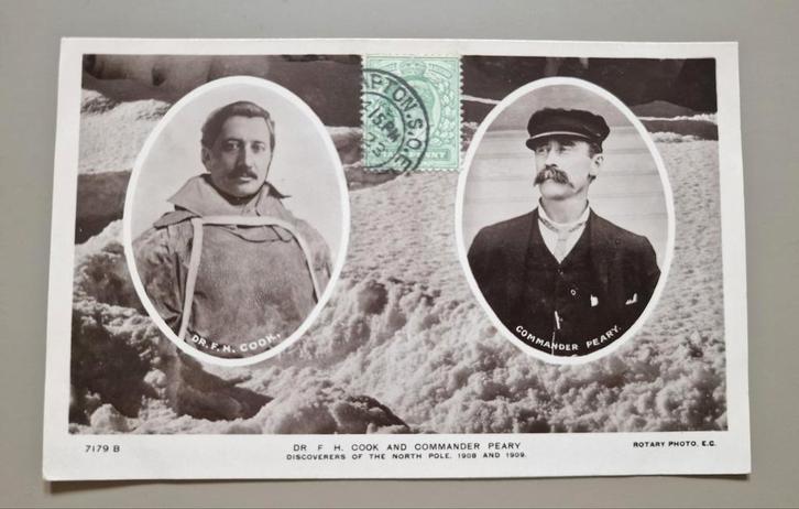 126)ORIGINELE ANSICHTKAART  F.H.COOK, PEARY 1909-NORTH POLE, Verzamelen, Luchtvaart en Vliegtuigspotten, Gebruikt, Kaart, Foto of Prent