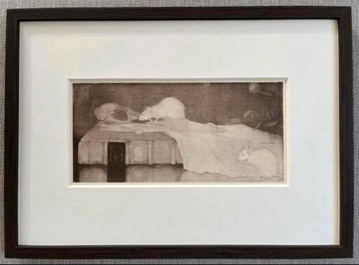 Jan Mankes 1889-1920 / Muizen op Perkamenten Boek 1923, Antiek en Kunst, Kunst | Etsen en Gravures, Ophalen of Verzenden
