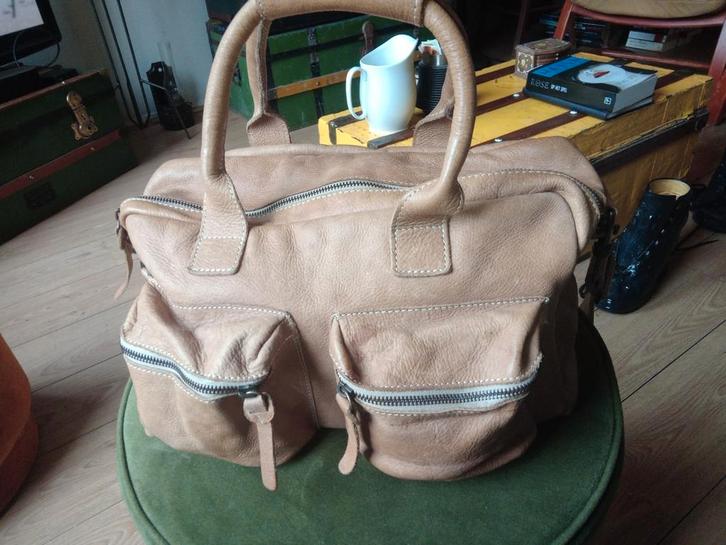 Cowboysbag Handtas - Mooie leren tas!, Sieraden, Tassen en Uiterlijk, Tassen | Damestassen, Gebruikt, Handtas, Beige, Ophalen of Verzenden