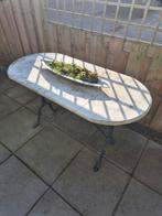 Marmer tuintafel gietijzeren tuin tafel, Ophalen, Gebruikt, Rechthoekig, Overige materialen