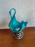 Mureno zwaan schaal met zilveren onderkant 20cm, Antiek en Kunst, Antiek | Glas en Kristal, Ophalen of Verzenden