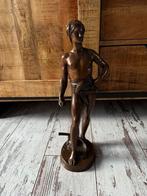 Antieke brons david  gesigneerd, Ophalen of Verzenden, Brons