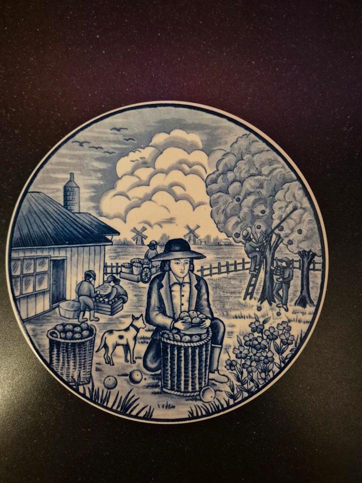 Delfts Blauw Decoratieve Borden - 4 seizoenen, Antiek en Kunst, Antiek | Wandborden en Tegels, Ophalen of Verzenden