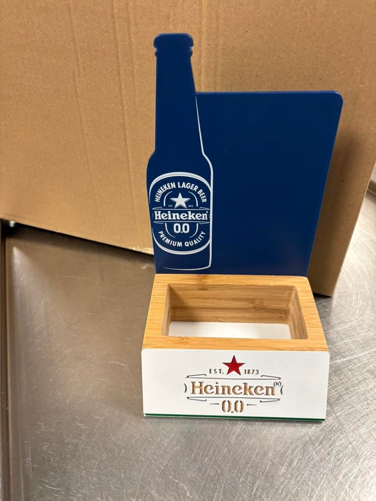 11 keer heineken 0.0 menukaarthouder, Ophalen of Verzenden, Nieuw