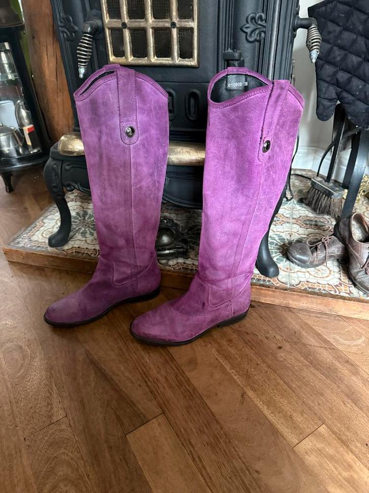 Mooie Hoge Leren Laarzen maat 38, Kleding | Dames, Schoenen, Gedragen, Hoge laarzen, Overige kleuren, Ophalen of Verzenden