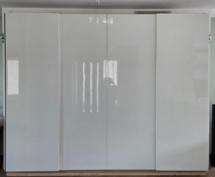 Ikea HASVIK Schuifdeur, set van 2, hoogglans wit, 150x236 cm, Huis en Inrichting, Kasten | Kledingkasten, Zo goed als nieuw, 200 cm of meer