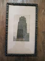 litho "studie Kerktoren", Antiek en Kunst, Kunst | Litho's en Zeefdrukken, Ophalen