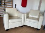 Buitenkans! Moeten snel weg: 2 lederen fauteuils / stoelen, Huis en Inrichting, Fauteuils, Ophalen, Gebruikt, 50 tot 75 cm, Leer