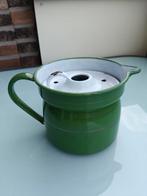 Mooie groene emaille Reseda melk pan., Ophalen of Verzenden
