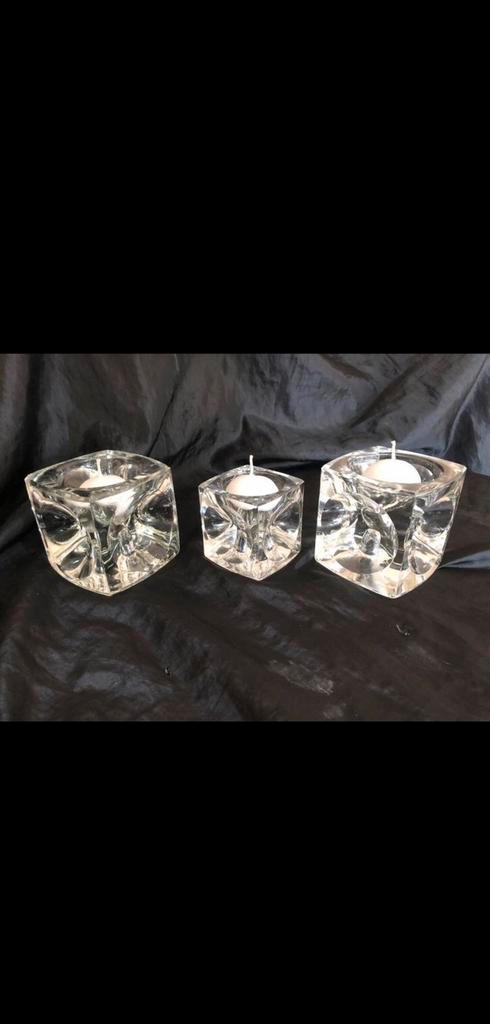 Vintage Rudolf Jurnikl kandelaars set, Antiek en Kunst, Antiek | Glas en Kristal, Ophalen