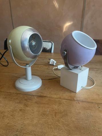 2 x retro vintage eyeboll lampjes  beschikbaar voor biedingen