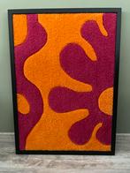 Tuft Schilderij - Oranje & Roze Wol - 50x70cm, Huis en Inrichting, Ophalen of Verzenden, Nieuw