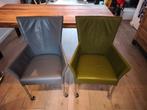 HVS Lederen eetkamerstoelen 4 stuks (project :-), Ophalen, Gebruikt, Vier, Grijs