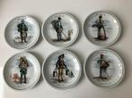 Complete set van 6 bordjes van Porcelaine du Berry, Ophalen of Verzenden