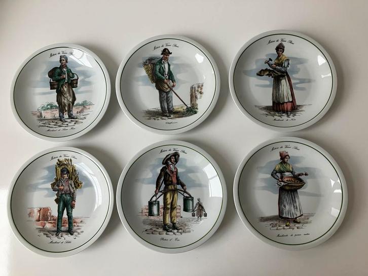 Complete set van 6 bordjes van Porcelaine du Berry, Antiek en Kunst, Antiek | Porselein, Ophalen of Verzenden