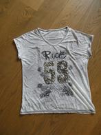 Grijsgemeleerd T-shirt, maat 42/44, met glitteropdruk "59", Maat 42/44 (L), Ophalen of Verzenden, Onbekend, Korte mouw