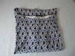 moderne blauwe top met chaindessin boothals 3/4 mouw,, Blauw, Maat 42/44 (L), Ophalen of Verzenden, Zo goed als nieuw
