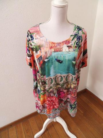 K58 MS MODE nieuw shirt blauw roze oranje 2XL = 48/50 beschikbaar voor biedingen