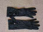 Vintage zwarte handschoenen met strikje, Ophalen of Verzenden, Zo goed als nieuw