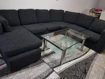 Grote Hoekbank - Stof, Grijs beschikbaar voor biedingen