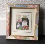 Sharon Jervis prentje schilderijtje poezen lapjeskatten, Ophalen of Verzenden, Zo goed als nieuw