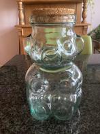 Voorraadpot, glas, kurk, beer, 23,5 cm,  vintage, Antiek en Kunst, Antiek | Glas en Kristal, Ophalen