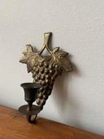 Vintage messing wandkandelaar – druiventros, Ophalen of Verzenden